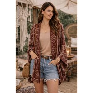 Free People Diamondback Boho Wrap Scarf Kimono